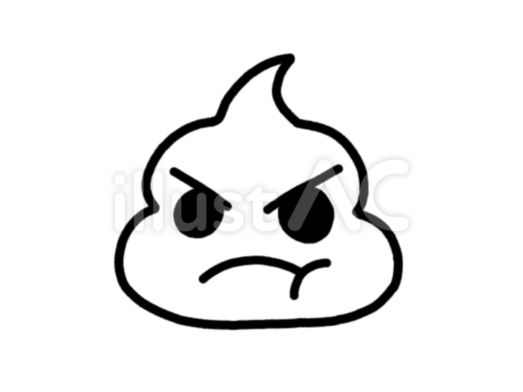 うんこ　怒り　白 うんこ,怒り,うんちのイラスト素材
