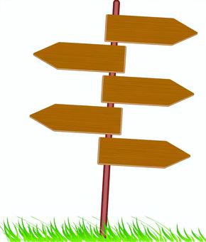 Illustration, wooden, direction, arrow, 