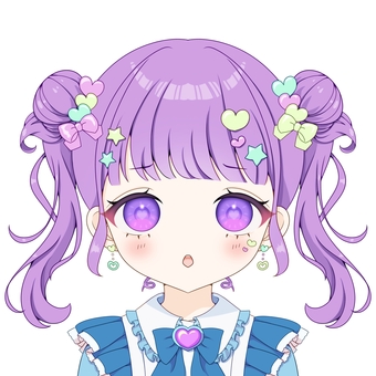 ゆめかわ少女・紫 コスプレ,女子,女の子,美少女,萌え,アイコン,かわいい,フリー,無料,萌え系のイラスト素材