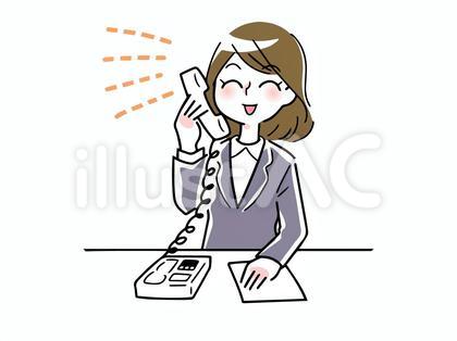 電話応対をする女性