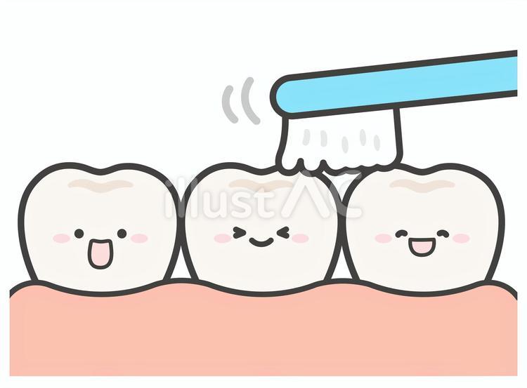 歯磨きの歯のイラスト 01 歯,歯ブラシ,歯磨きのイラスト素材