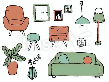 手描きの家具・インテリアイラストセット③