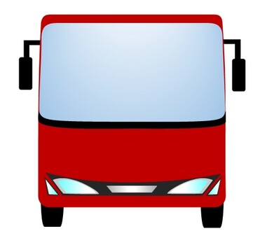 バス109 バス,観光バス,大型バス,正面,ユニーク,オリジナル,イラスト,車,乗り物,赤のイラスト素材