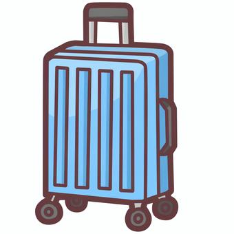 青いキャリーケース　デフォルメイラスト キャリーケース,スーツケース,旅行,出張,荷物,持ち手,キャスター,トラベル,パッキング,収納のイラスト素材