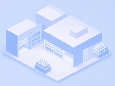 アイソメトリックな建物のイラスト