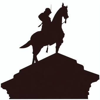 伊達政宗公　銅像 伊達政宗像,伊達政宗,銅像,戦国時代,戦国武将,武将,馬上,青葉城址,青葉公園,騎乗像のイラスト素材