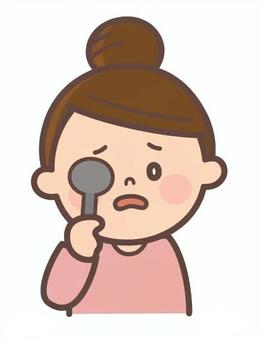 視力検査で見えない女性 視力検査,視力低下,視力テスト,眼科,目,見えない,不健康,乱視,近視,老眼のイラスト素材