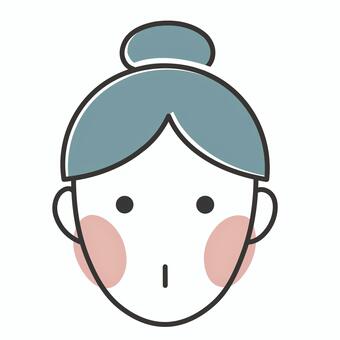 お団子頭の女性の表情〜驚き〜 お団子頭,女性,女子,女の子,女,表情,驚き,驚く,驚愕,呆然のイラスト素材