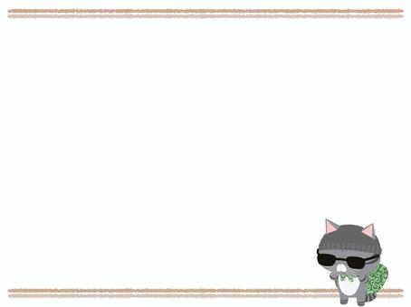 泥棒_猫 泥棒,猫,さばとら,動物,かわいい,不審者,防犯,フレームのイラスト素材