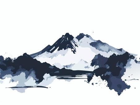 水墨画風の風景 風景,背景,壁紙,水墨画,墨,おだやか,おちついた,おしゃれ,美しい,癒しのイラスト素材