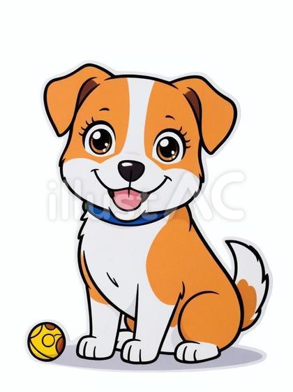 可愛い犬とボールのおもちゃ