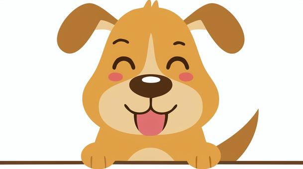 半身が隠れた笑顔の犬 犬,動物,生き物,ペット,保護犬のイラスト素材