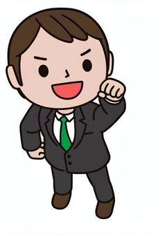 ガッツポーズする人 ガッツポーズする人 ガッツポーズ,見上げる,喜び,ポジティブ,笑顔,成功,目標,達成,男性,スーツのイラスト素材