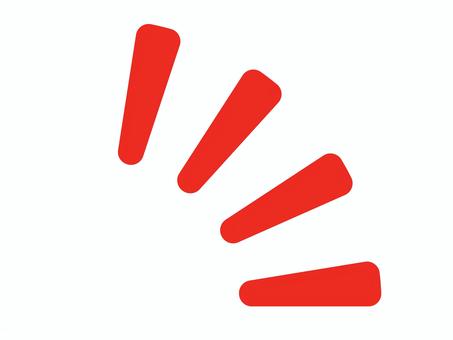 4本線の強調アイコン/角丸 単体,ベクター,気づく,気付き,気づきマーク,気づきアイコン,気付きアイコン,気づいた記号,気付き線,気付き線アイコンのイラスト素材