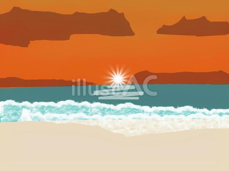 背景素材：夏の海5 浜辺,砂浜,ビーチのイラスト素材