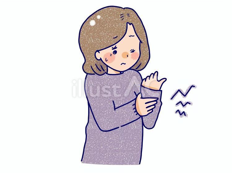 手首を痛がる女性 女性,手首,痛いのイラスト素材