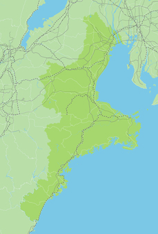 三重県と周辺地域を含むロードマップ 三重,三重県,地図,四日市,愛知,名古屋,近畿,関西,東海,奈良のイラスト素材
