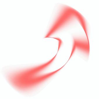 荒ぶるように右肩上がりの赤い矢印(短い) 矢印,赤,上昇,上向き,右上がり,右肩上がりのイラスト素材
