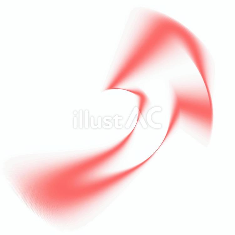 荒ぶるように右肩上がりの赤い矢印(短い) 矢印,赤,上昇のイラスト素材