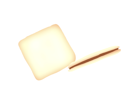 ラングドシャのチョコレートクリームサンド ラングドシャ,チョコ,クリーム,サンド,薄焼き,クッキー,焼き菓子,洋菓子,スイーツ,食べ物のイラスト素材
