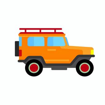 乗り物 069 suv,車,自動車,オフロード,アウトドア,旅行,ドライブ,黄色,シンプル,乗り物のイラスト素材