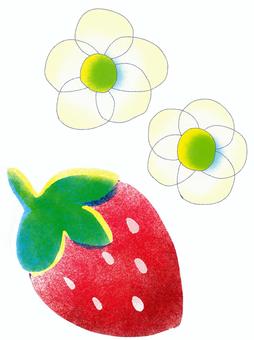 いちごと花(赤) いちごと花(赤) 春,花,植物のイラスト素材
