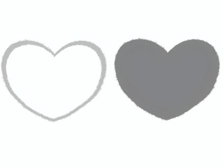 クレヨンタッチの優しいハートのイラスト8 ハート,心,愛,恋,感謝,白,グレー,セット,マーク,シンボルのイラスト素材