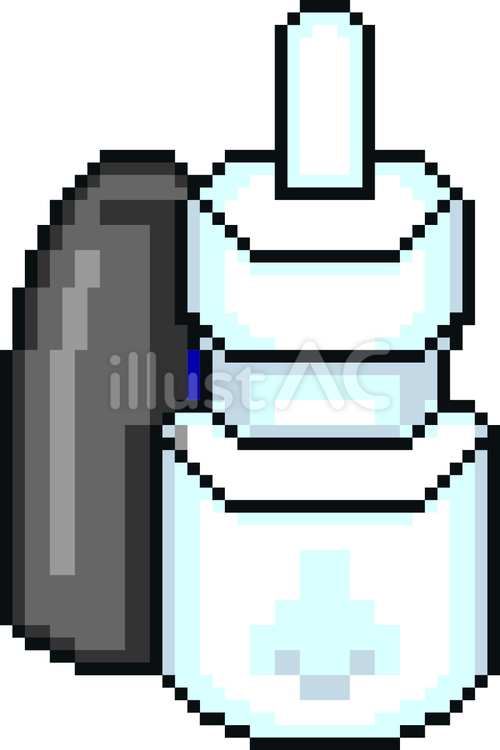 ドット絵のグレーの点鼻薬です。 ドット絵,点鼻薬,シンプルのイラスト素材