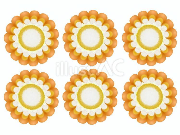 トウモロコシ07（断面模様・赤） トウモロコシ,断面模様,夏のイラスト素材