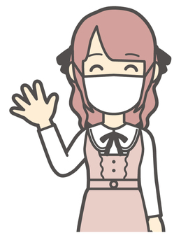  量産型女子-130-バスト マスク,地雷系,女性,女の子,ツインテール,量産型,人物,かわいい,予防,清潔のイラスト素材