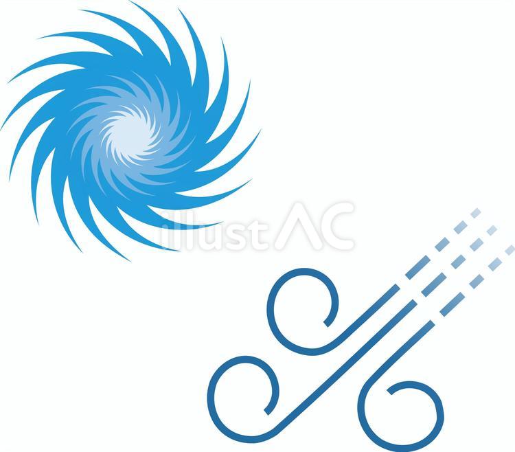 台風と風のイラスト 台風,風,嵐のイラスト素材