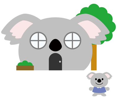 コアラの家 コアラ,家,お家,動物,住処,住居,かわいい,キャラクター,木,住むのイラスト素材