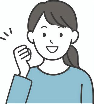 笑顔でガッツポーズをする働く女性A 働く,女性,笑顔,ガッツポーズ,成功,達成,喜び,嬉しい,やった,目標達成のイラスト素材