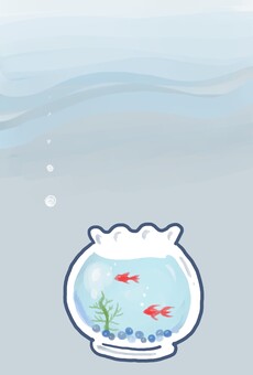 Summer greeting card, летом, рыбная чаша, открытка, JPG and PNG