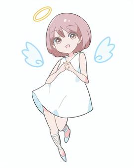 天使の女の子 人物,女の子,キャラクター,コスプレ,天使,デフォルメ,ファンタジー,スピリチュアル,羽,翼のイラスト素材