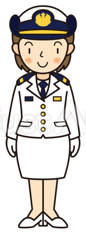 海上自衛官（冬服） 自衛官,海上自衛隊,女のイラスト素材