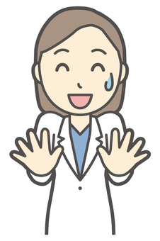  女性医師白衣-015-バスト ごまかす,女医,医師,女性,白衣,スクラブ,医者,病院,医療,ドクターコートのイラスト素材