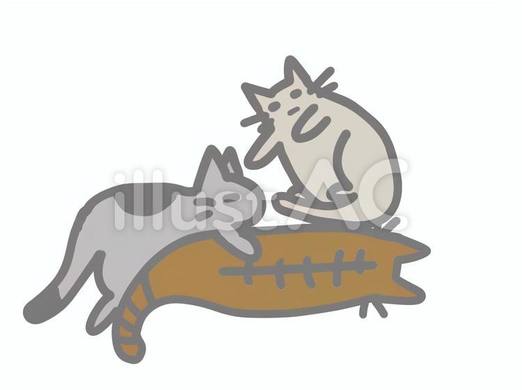 組み合わされる猫 猫,3匹,組み合わせのイラスト素材