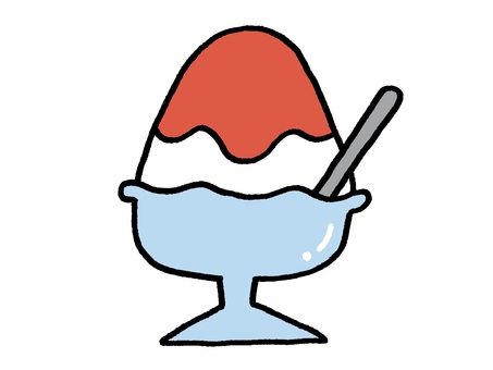 8月のカレンダー挿絵（月なし） 8月,かき氷,夏,カレンダー,暦,月,年間,スケジュール,季節,イベントのイラスト素材