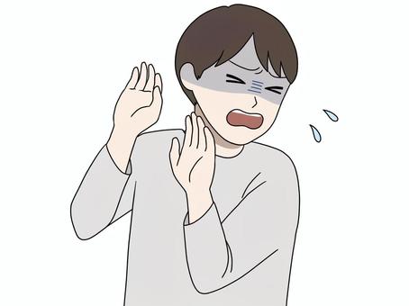 怖がる男性 男性,灰色,長袖,恐怖,拒絶のイラスト素材