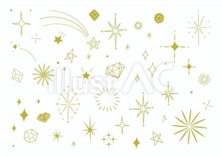きらきらと星のいろいろ 星,きらきら,流れ星のイラスト素材