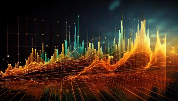 Image of economic graph, numerical value, securities, marketing, JPG