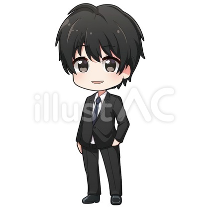 笑顔でほほ笑む黒髪の男性サラリーマン