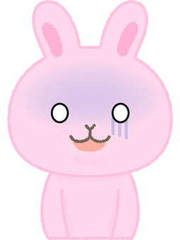 うさぎどん引き ウサギ,どん引き,青ざめる,動物,ラビット,バニー,ヘアー,ピンク,かわいいのイラスト素材