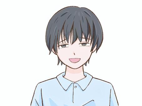 苦笑い　男性 笑う,苦笑い,うすら笑い,困る,胡散臭い,嘘くさい,冷笑,嘲笑,寂しげ,男のイラスト素材