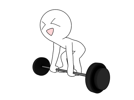 バーベルを笑顔で持ち上げようとする棒人間 筋トレ,バーベル,ウェイトトレーニング,トレーニング,フィットネス,鍛錬,重量挙げ,ボディメイク,筋力,持久力のイラスト素材