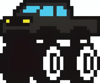 ドット絵の黒のモンスタートラックです。 ドット絵,モンスタートラック,シンプル,トラック,タイヤ,自動車,乗り物,車両,ワイルド,大きいのイラスト素材