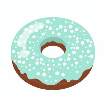 チョコミントドーナツのアイコン ドーナツ,お菓子,チョコレート,ミント,デザート,おやつ,チョコ,甘い,洋菓子,食べ物のイラスト素材