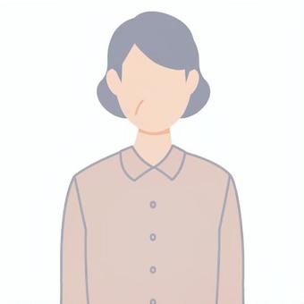 ふつうのおばさん１ 人,1人,人物,おばさん,女性,70代,60代,シニア,上半身,正面のイラスト素材