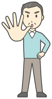 ニット中年男性-024-全身  ニット中年男性-024-全身 中止,おじさん,男性,中年,お父さん,パパ,シニア,ミドルエイジ,人物,かわいいのイラスト素材